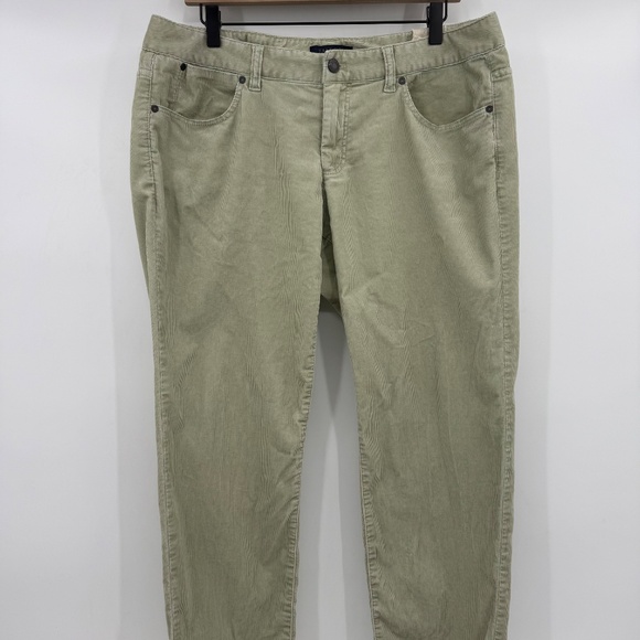 Talbots Pants Women 14W NEW Green Corduroy Signature Ankle Hippie Boho 90s - Picture 2 of 13